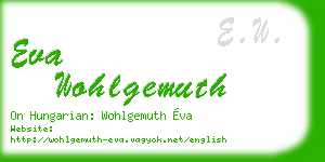eva wohlgemuth business card